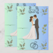 モダンでエレガントな結婚式招待状テンプレート | 編集可能 招待状 (正面/裏面)