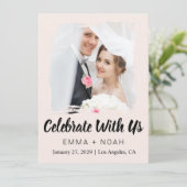 モダンでエレガントな結婚披露宴の招待状 カード (スタンド正面)