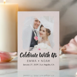 モダンでエレガントな結婚披露宴の招待状 カード