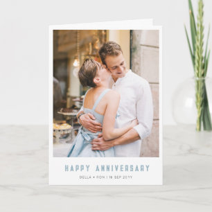 モダンでエレガントな結婚記念日のフォトグリーティングカード カード