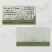 モダンでエレガントな緑に造園の芝生の心配の刈ること 名刺 (正面/裏面)