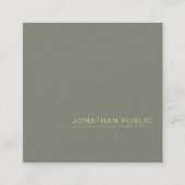 モダンでエレガントな緑の真珠の終わりの贅沢を向くこと スクエア名刺 (正面)