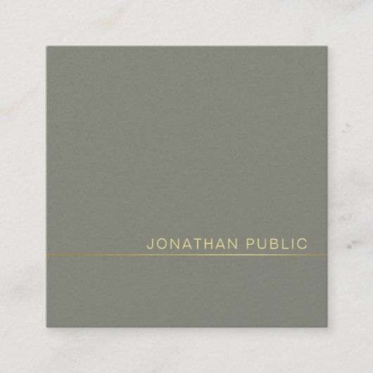 モダンでエレガントな緑の真珠の終わりの贅沢を向くこと スクエア名刺 (正面)
