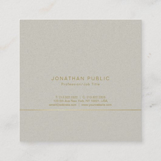 モダンでエレガントな緑の真珠の終わりの贅沢を向くこと スクエア名刺 (裏面)