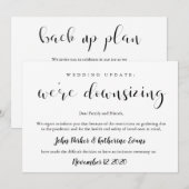 モダンでエレガントな縮小結婚式のお知らせ (正面/裏面)