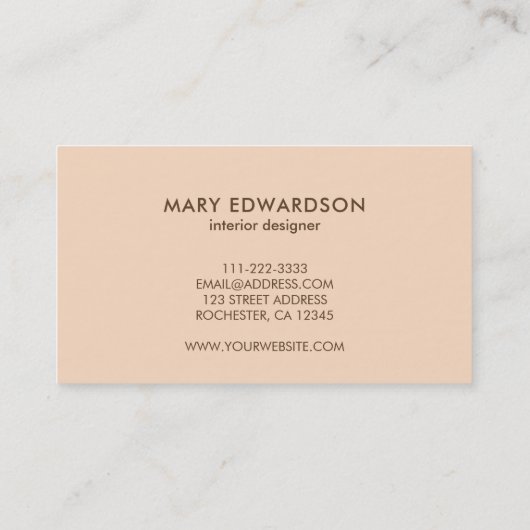 モダンでエレガントな自然色パターンプロフェッショナル 名刺 (裏面)