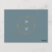 モダンでエレガントな花のガーランドで「Save the Date」 ポストカード (裏面)