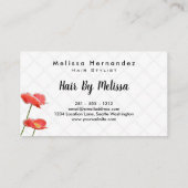 モダンでエレガントな花の専門のスタイリストの芸術家 名刺 (裏面)