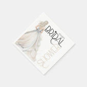 モダンでエレガントな花嫁がウェディングドレスを着たブライダルシャワーのデザイン スタンダードカクテルナプキン (角)