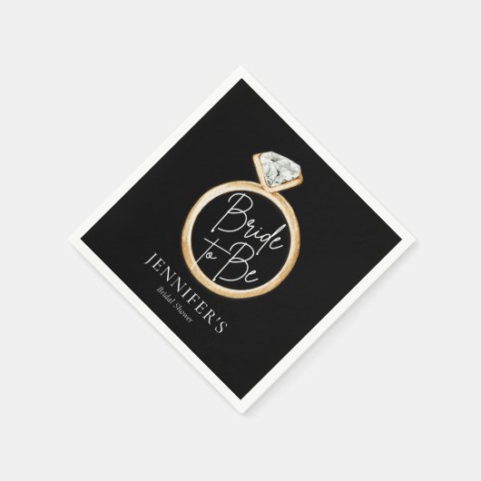 モダンでエレガントな花嫁のシャワー スタンダードカクテルナプキン (角)