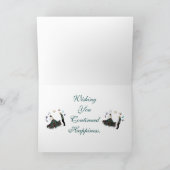 モダンでエレガントな花嫁の新郎の結婚式 カード (内部)