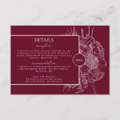 モダンでエレガントな花束の詳細カード 出欠カード (正面)