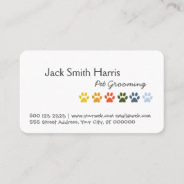 モダンでエレガントな虹のペットの足 名刺