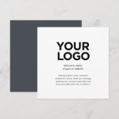 モダンでエレガントな貴社のロゴとテキストの四角形 招待状 (正面/裏面)