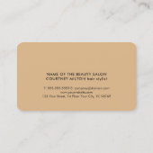 モダンでエレガントな質のフェイクな金ゴールドの美容師 名刺 (裏面)