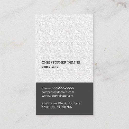 モダンでエレガントな質の白い灰色のコンサルタント 名刺 (正面)