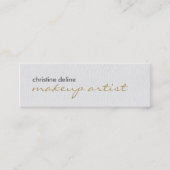 モダンでエレガントな質の白人のメーキャップアーティスト スキニー名刺 (正面)