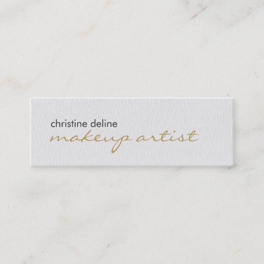 モダンでエレガントな質の白人のメーキャップアーティスト スキニー名刺 (正面)