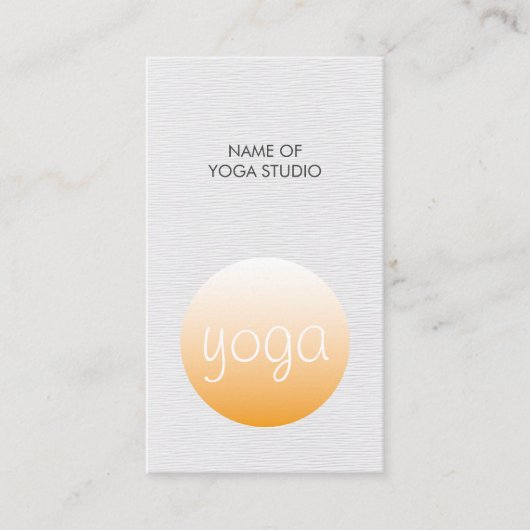 モダンでエレガントな質の白人のOrangのヨガのインストラクター 名刺 (正面)
