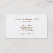 モダンでエレガントな金ゴールドのグリッターの上品のプロフェッショナル 名刺 (裏面)