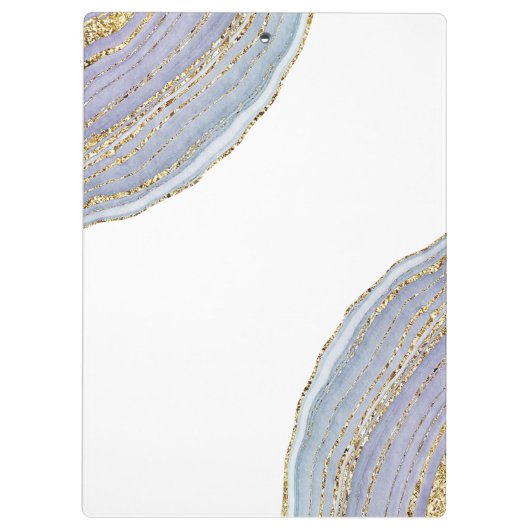 モダンでエレガントな金ゴールドのラベンダーのGeodeの瑪瑙のクリップボード クリップボード (裏面)