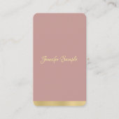 モダンでエレガントな金ゴールドの手書きの原稿の文字の平野 名刺 (正面)