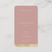 モダンでエレガントな金ゴールドの手書きの原稿の文字の平野 名刺 (裏面)