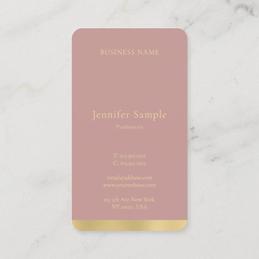 モダンでエレガントな金ゴールドの手書きの原稿の文字の平野 名刺 (裏面)