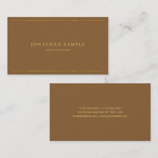 モダンでエレガントな金ゴールドの文字の豪華な優れた真珠の終わり 名刺 (正面/裏面)