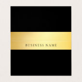 モダンでエレガントな金ゴールドの白黒によって折られるテンプレート 名刺 (外部フラット)