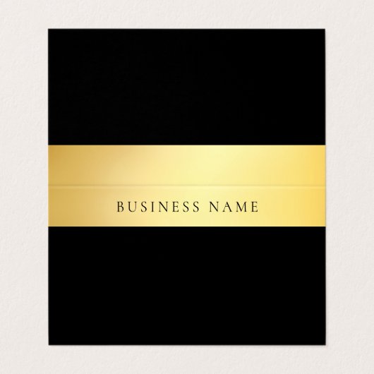 モダンでエレガントな金ゴールドの白黒によって折られるテンプレート 名刺 (外部フラット)