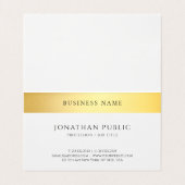 モダンでエレガントな金ゴールドの白黒によって折られるテンプレート 名刺 (内部フラット)