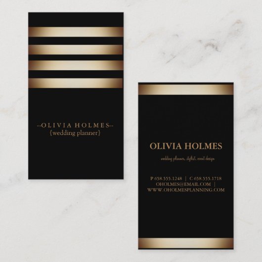 モダンでエレガントな金ゴールドホイルの金属のプロフェッショナル 名刺 (正面/裏面)