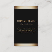 モダンでエレガントな金ゴールドホイルの金属のプロフェッショナル 名刺 (裏面)