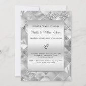 モダンでエレガントな銀の誓いの更新 豪華 招待状 (正面)