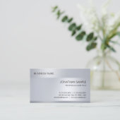 モダンでエレガントな銀製の一見のミニマリストのプロフェッショナル 名刺 (スタンド正面)