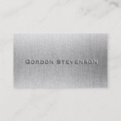 モダンでエレガントな銀製の金属モノグラム 名刺 (裏面)