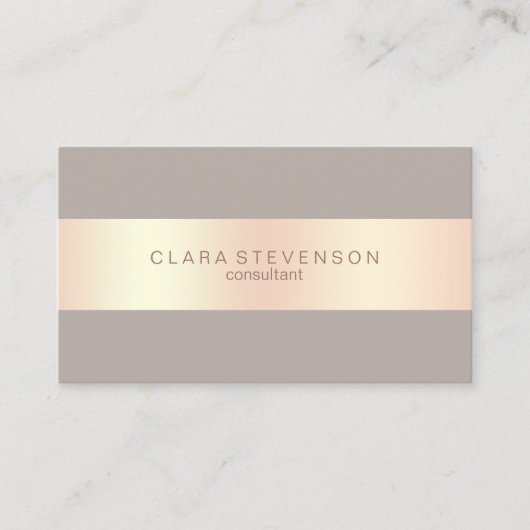 モダンでエレガントな銅のばら色の金ゴールド及び灰色のコンサルタント 名刺 (正面)