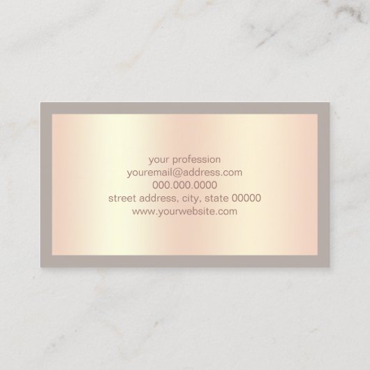 モダンでエレガントな銅のばら色の金ゴールド及び灰色のコンサルタント 名刺 (裏面)