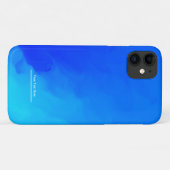 モダンでエレガントな青のカスタマイズテンプレート Case-Mate iPhoneケース (裏面(横))