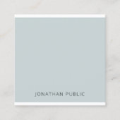 モダンでエレガントな青緑のシンプルなプロフェッショナルのカッコいい スクエア名刺 (正面)