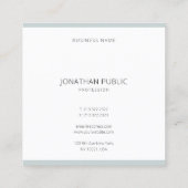 モダンでエレガントな青緑のシンプルなプロフェッショナルのカッコいい スクエア名刺 (裏面)