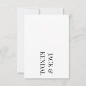 モダンでエレガントな黒と白のカスタマイズ 出欠カード (裏面)