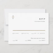 モダンでエレガントな黒と白の結婚式 出欠カード (正面)