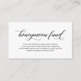 モダンでエレガントな黒のカリグラフィー, ハネムーンの願い エンクロージャーカード