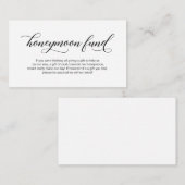 モダンでエレガントな黒のカリグラフィー, ハネムーンの願い エンクロージャーカード (正面/裏面)