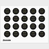 モダンでエレガントな黒の成分リスト ラウンドシール (シート)