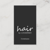 モダンでエレガントな黒白のヘアスタイリスト 名刺 (正面)