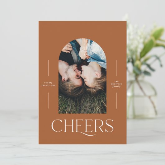 モダンでエレガントな1枚の写真 タイポグラフィー ラスティーなクリスマス (スタンド正面)