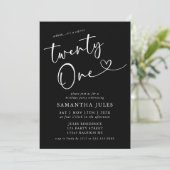 モダンでエレガントな21歳の誕生日パーティー 招待状 (スタンド正面)